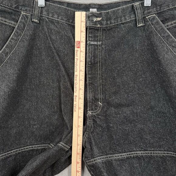 VTG Marithe Francois Girbaud Utility Shorts Mens 44 Black Denim Jorts Y2K - Picture 7 of 8